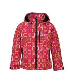 Jaket lembut warna-warni 2023 perempuan, baju anak tahan air dengan tudung