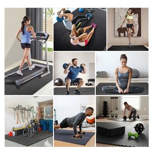 แผ่นรองพื้นยิมแบบพกพา LINYIQUEEN ทำจากโฟม EVA สีดำความหนาแน่นสูง กันลื่น พับได้ กันน้ำ ขนาด 60x60 ซม. ทำความสะอาดง่าย - Product Image 6