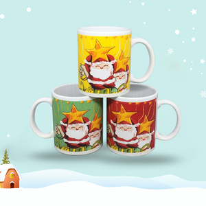 Papá Noel tazas de cerámica blanca <span class=keywords><strong>con</strong></span> impreso personalizado de tazas de café de cerámica - Product Image 1