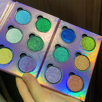 Palette d'ombres à paupières magnétiques multichromes à paillettes pressées sans cruauté, marque privée, duo chrome, 6 couleurs