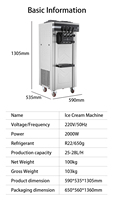 Machine à crème glacée molle professionnelle, équipement en acier inoxydable pour gelato et yaourt automatique pour boutique en plein air, maison
