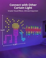 Guirlande lumineuse intelligente programmable et synchronisée avec la musique, contrôle à distance par application, changement de couleur RVB, pour décoration de fête de Noël en extérieur