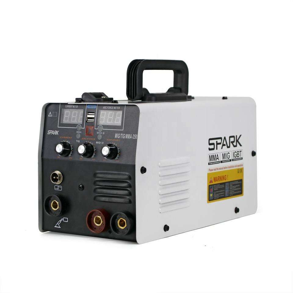 Сварочный аппарат Mig 3 в 1 Mig Tig Mma сварочный аппарат 220 В LCD Igbt бесгазовый сварочный аппарат