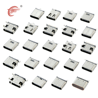 Venta Directa de Fábrica, Conector USB Tipo-C de 24 Pines Hembra, Inserto LCP Negro, Carcasa de Acero Inoxidable, Altura 7.9mm, Embalaje en Cinta SMT, ROHS, PCB 3A