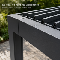 Pergola motorisée à lames orientables, design éco-responsable et coupe-vent, pour une amélioration ultime de votre espace extérieur moderne et une vie en plein air toute l'année.