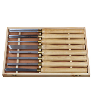 Juego de cinceles para trabajar la madera de acero de alta velocidad HSS, 8 piezas con caja de madera, herramientas de torneado de precisión para torno de madera - Product Image 2