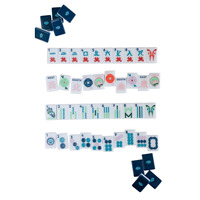 Tuiles de Mahjong Classiques à Thème, en Acrylique Solide Américain, Ensemble de 160 Tuiles pour Jeux de Table à Domicile et Activités de Jeux en Extérieur