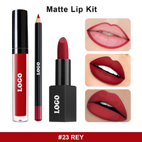 Lilywild Luxe OEM Créez Votre Propre Kit de Brillant à Lèvres Emballage en Boîte de 3 Pièces Marque Privée Vente en Gros Vegan Mat Logo Personnalisé Kits de Lèvres