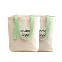 Tas Tote Kanvas Kapas Kapasitas Sedang Custom dengan Pegangan untuk Penyimpanan & Hadiah