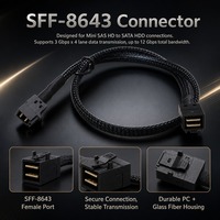 Cable de Expansión para Servidor HDD, Mini SAS HD SFF-8643 a SFF-8643, 48Gbps, Alta Velocidad, Doble Blindaje, Anti-Interferencia