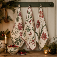 Serviette de cuisine en coton crêpe à impression numérique Vigreat pour Thanksgiving, serviette de cuisine personnalisée, décoration de fête, faible MOQ, prix d'usine