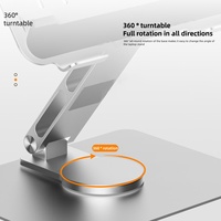 Support d'ordinateur portable rotatif à 360 ° robuste en métal avec coussinets en silicone anti-rayures support réglable pour tablette PC
