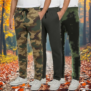 Venta al por mayor directa de fábrica: Pantalones de senderismo y trabajo elásticos dinámicos de primavera y otoño, rectos, de lona de algodón con forro polar, lavado a la piedra, con cordón, de corte medio. - Product Image 2