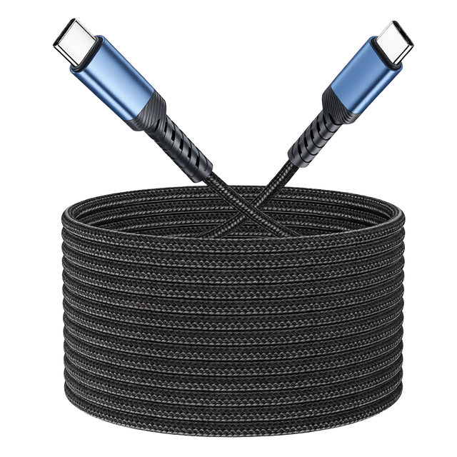USB-C Cable 60W Extra Long Nylon Braided Charging Cord for Smartphone/Tablet/Laptop