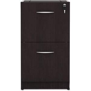 Archivador con pedestal completo de la serie Alera Valencia con 2 cajones para documentos tamaño legal/estándar, color espresso, 15.63 x 20.5 pulgadas, archivador metálico - Product Image 5