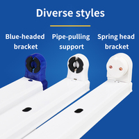 Support de tube LED T8 AC 165-265V, différents styles disponibles avec tête de lampe isolée pour bureau et entrepôt