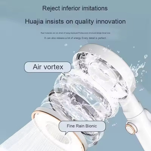 Soffione doccia portatile YF moderno a forma cava, ad alta pressione, con 3 modalità, filtro e funzione pioggia, con pulsante di pausa per il bagno - Product Image 3