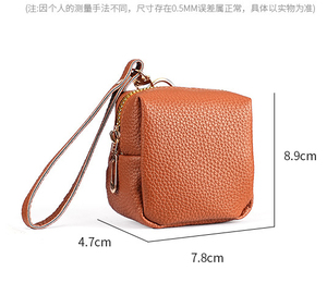 Sac à main chic en cuir souple de qualité supérieure, forme cubique, avec poignée, pour femmes, porte-clés et porte-monnaie - Product Image 4