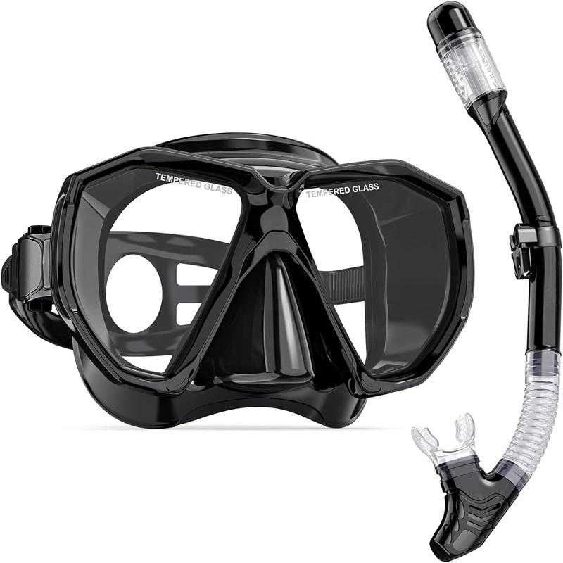 Panda Superstore Silicone Diving Mask & Dry Snorkel Set Snorkeling