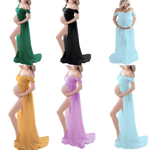 Robes de maternité sexy <span class=keywords><strong>pour</strong></span> séance <span class=keywords><strong>photo</strong></span>, <span class=keywords><strong>robe</strong></span> de <span class=keywords><strong>grossesse</strong></span> en mousseline, vêtements grande taille <span class=keywords><strong>pour</strong></span> femmes enceintes - Product Image 1