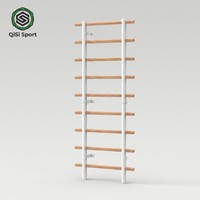 Barre de calisthénie murale suédoise 9 barreaux en bois de hêtre 38 mm – Barre murale ultra-fine pour la calisthénie, la rééducation, les étirements, la danse et la gym à domicile