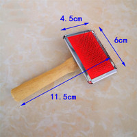 Kingtale Pet Supplies Brosse plate pour chiens Brosse de bain Outils de toilettage pour animaux Sac d'opp unique en acier inoxydable pour animaux toutes saisons
