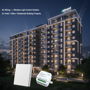 Interrupteur mural sans fil, variateur de lumière 10A RF433, sans batterie, auto-alimenté, IP44, compatible Smart Life/App - Product Image 1