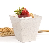 <strong>Best</strong> <strong>Selling</strong> <strong>Ice</strong> Cream Square Mousse Plastic Dessert <strong>Cup</strong> Biodegradable Wheat Straw <strong>Cup</strong>