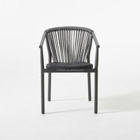 Chaise de salle à manger en aluminium gris clair tressé de haute qualité, nouveau design, pour l'extérieur - élégante et durable, idéale pour la terrasse et le jardin