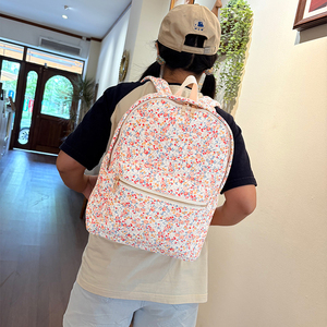 Cô Gái Hoa Bông Ba Lô Mềm Cotton Trường Túi Độn Dây Đeo Trọng Lượng Nhẹ Cao Đẳng Ba Lô Vàng Dây Kéo Trở Lại Trường Học - Product Image 3