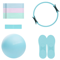 Kit Essentiel Pilates : Équipement d'Exercice Yoga pour Femmes – Entraînements à Domicile avec Mini Ballon, Bandes de Résistance, Chaussettes de Yoga