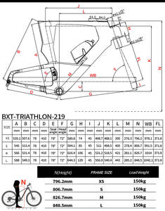 Cadre de vélo de <span class=keywords><strong>triathlon</strong></span> BXT <span class=keywords><strong>Triathlon</strong></span>-219 2026, compatible avec le changement de vitesse électronique/Di2 - Product Image 5