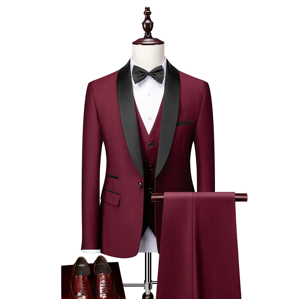 D0829TA38 alta calidad hombre novio boda BlazersDress chaqueta abrigo pantalones chaleco 3 piezas conjunto Sehe moda