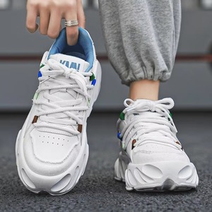 Custom Made Men's Mid-<b>Top</b> Casual Sneakers Breathable Running Shoes Logo Height Increasing Light Weight Autumn - Product Image 2