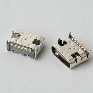Connecteur femelle de type C 6 broches 5V 3A Montage sur circuit imprimé SMT Ignifuge FDX0171A1 - Product Image 2