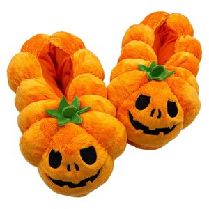 Chaussons d'intérieur LK Fashion Halloween Pumpkin Demon pour femmes, mignons, en peluche, pantoufles Pumpkin Demon pour Halloween, pour la maison - Product Image 1