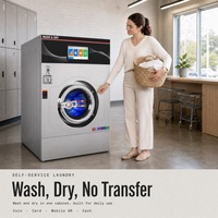 Lave-linge et sèche-linge combinés tout-en-un de 28 kg avec télécommande WiFi à un bouton, format compact, paiement par code QR, idéal pour les dortoirs scolaires