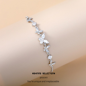 Butterfly Charm <b>Bracelet</b> For Women Silver Tone <b>Adjustable</b> Chain Gift Jewelry Fashion Accessory - Product Image 2
