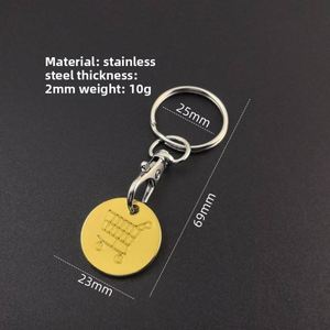 Custom Logo Blank Stainless Steel Trolley Coin <b>Key</b> <b>Chain</b> Laser Custom Logo Shopping Cart for Supermarket Coin Holder Keychain - Product Image 2