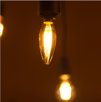 Vintage C35 4W LED Bougie Ampoules Dimmable LED Filament Ampoule Ambre Verre LED Edison Ampoule 110V/220V CE PSE Rohs