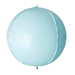 马卡龙时尚新款10英寸4D球铝箔气球颜色热Perfec ballon bleu