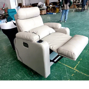 Sillón de Salón de Belleza de Lujo Kisen, Eléctrico, con Lavabo de Cerámica, Base de Acero Inoxidable, Rotación Manual, para Gimnasio y Hotel - Product Image 1