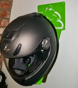 Duvar montaj Metal kask tutucu Metal ekran rafları motosiklet kask askı yeşil kask raf