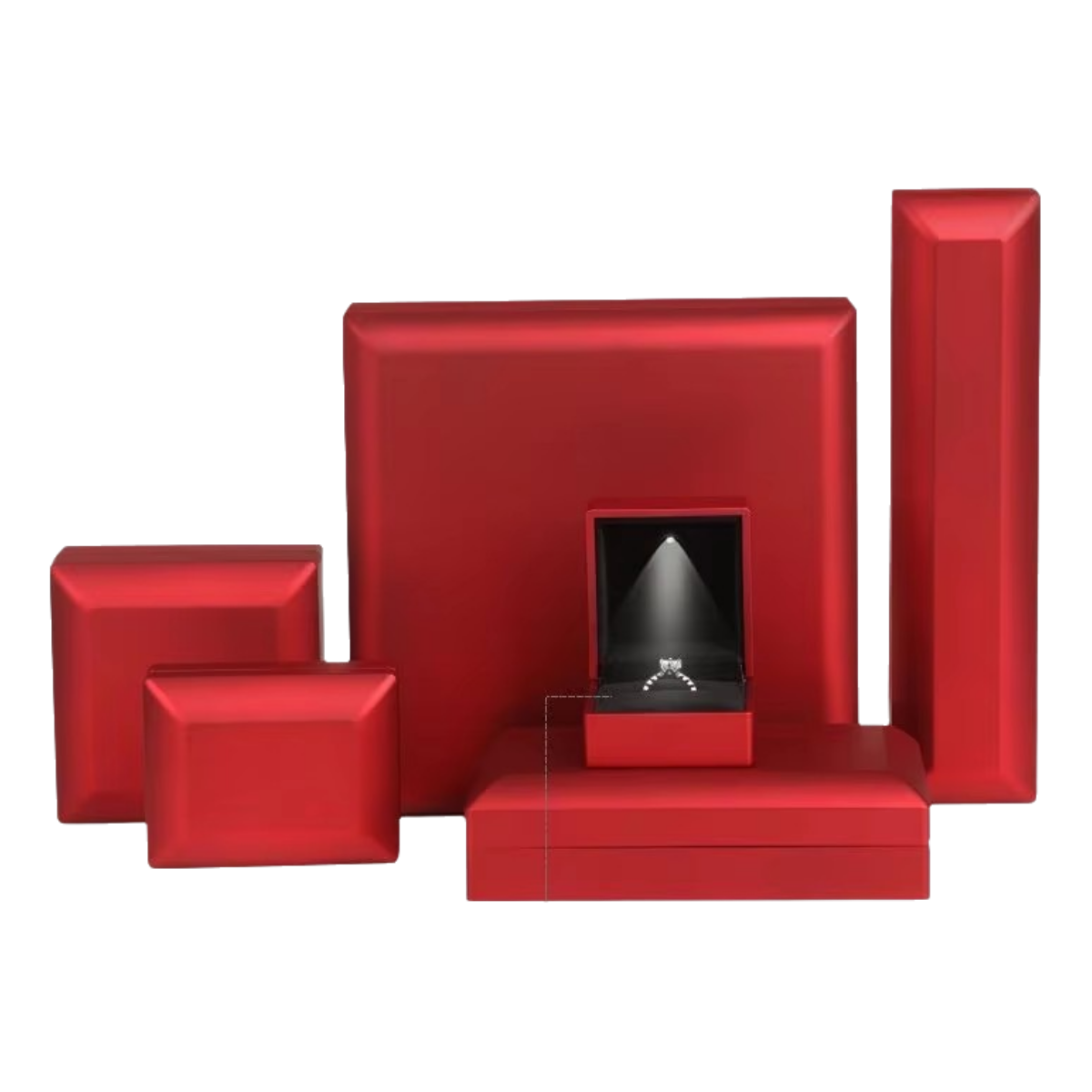 Caja de anillo roja