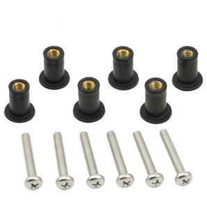 M4 M5 M6 Rosca de latón Neoprenos Inserto de goma negra Remache Tuerca de pozo Amortiguador Panel Fijación Motocicletas Parabrisas Tuerca de remache de goma - Product Image 5