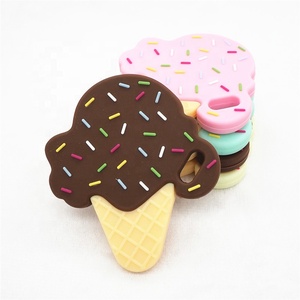 Bán buôn cấp thực phẩm Silicone Mặt dây DIY mọc răng đồ chơi Ice Cream Teether cho răng Tiny Rod bé quà tặng - Product Image 3