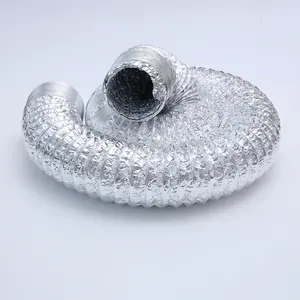 Pipa knalpot aluminium Foil, pipa pembuangan ventilasi lapisan tunggal panas tahan panas, tabung udara fleksibel