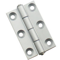 Industrial 180 °   Bisagra de aluminio con revestimiento plateado anodizado, eje de ajuste cero y buje incorporado para un uso silencioso y sin polvo
