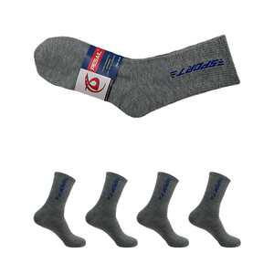 Calzini Sportivi Personalizzati di Eccellente Qualità in Cotone Spesso Grigio Medio con Motivi a Lettere Marca PESAIL per Uomo - Product Image 1