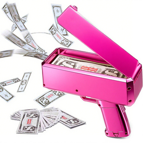 Pink Social Media Money Gun Shooter Cash Cannon Papel <span class=keywords><strong>de</strong></span> plástico para TikTok Instagram Live <span class=keywords><strong>Videos</strong></span> Influencer Clips Cumpleaños - Product Image 2
